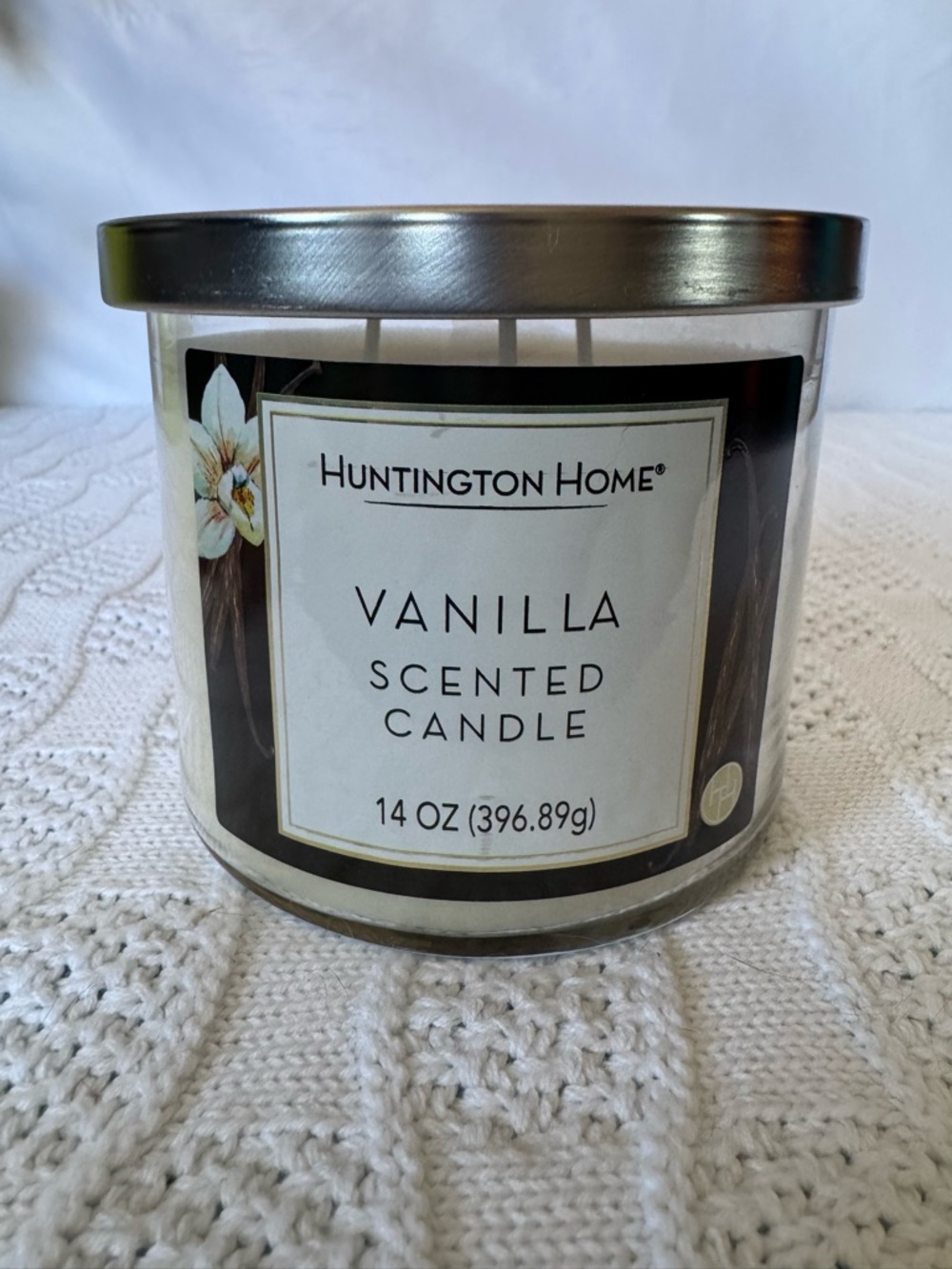 Huntington Home 14oz 3 wick glass candle vanilla